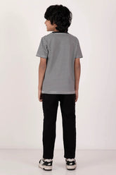 Boy's T-shirt (2-7Y) (Black Stripe)